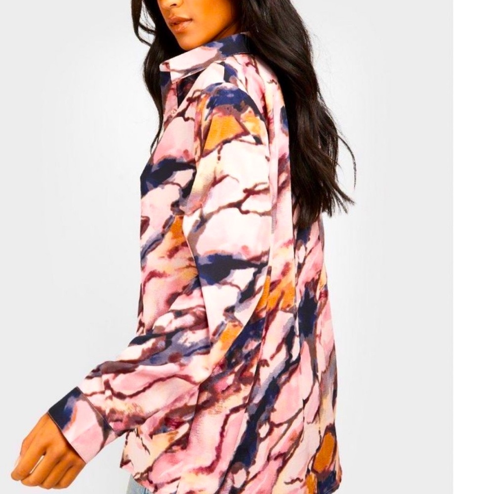Tall Marble Abstract Print Shirt - Picture 5 of 9